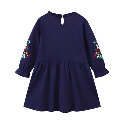 Jumping Meters 2-7T Princess Girls Dresses Floral Embroidery  Autumn Spring Children's Clothing Party Kids Frocks Gifts Baby Good Vibrations