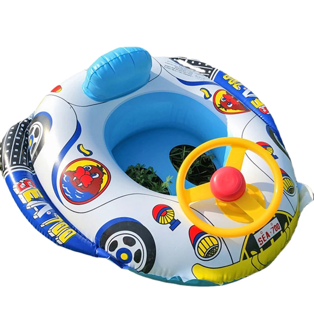 Inflatable Car Horn Boat Children's Swimming Seat - Fun and Tear-resistant Water Toy for Beach and Pool Party Good Vibrations