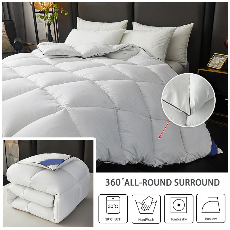 Winter Warm Thicken Duvet 100% Cotton Face Filling Fiber Down Quilts 150x200cm Home Sleeping White Duvet 1pc Good Vibrations