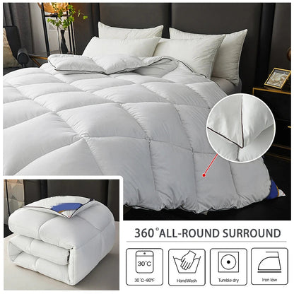 Winter Warm Thicken Duvet 100% Cotton Face Filling Fiber Down Quilts 150x200cm Home Sleeping White Duvet 1pc Good Vibrations