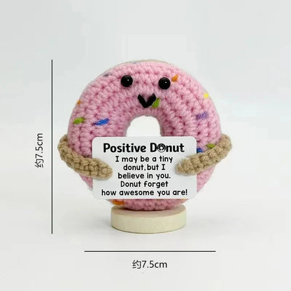 New Positive Energy Potato Hug Pocket Mini Handmade Plush Wool Knitting Doll with Card Funny Christams Gift Home Room Decoration Good Vibrations