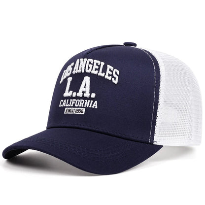 LOS ANGELES embroidered men's and women's outdoor sports event cap American trucker net hat trend fashion Good Vibrations