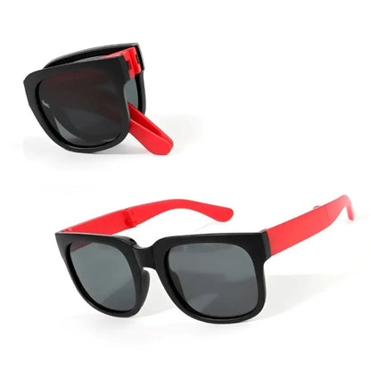 Square Frame Kids Sunglasses Fashion UV 400 Outdoor Foldable Sunglasses Children Eyewear for Toddler Boys and Girls Good Vibrations