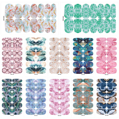 10/12 Sheets Self-adhesive Nail Stickers With Nail File Full Pack Nail Stickers Creative DIY Nail Art Decals Girls Color Fashion Good Vibrations