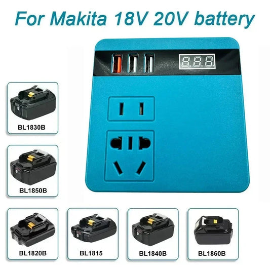 120W Power InverterDC 18-21V To AC 220V  for Makita/Dewalt/Milwaukee18V 20V Battery  High Efficiency Inverter for Power Tools Good Vibrations