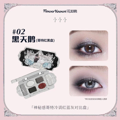Flower Knows Strawberry Rococo Moonlight Mermaid Jewel Eyeshadow Palette 5 Colors Pearlescent Mashed Potatoes 2023 Good Vibrations