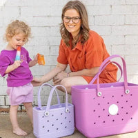EVA Waterproof Summer Storage Basket Mini Kid Beach Bogg Bag Women Shopping Bag Picnic Rubber Jelly Tote Bogg Bag Kid Purses Good Vibrations
