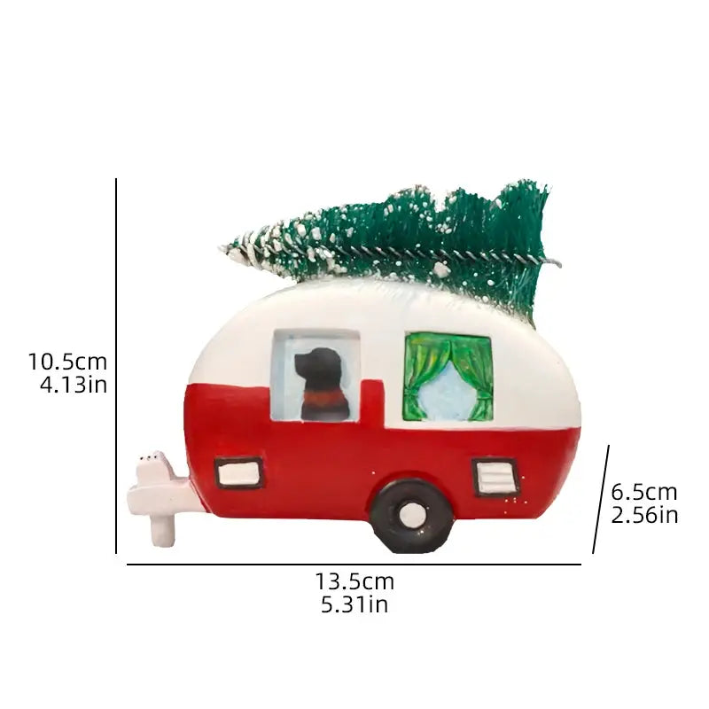 Christmas Truck with Christmas Tree Statue Resin Festival Decorations for Home Bedroom Living Room Christmas Atmosphere Decor Good Vibrations