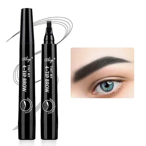 Waterproof Eyebrow Pencil, Quad Eyebrow Pencil, Natural Brow Makeup Long-Lasting Non-Fade Liquid Water Eyebrow Pencil (5 Colors) Good Vibrations