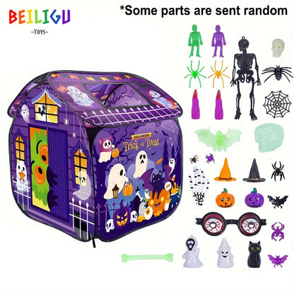 Christmas Halloween Game Tent Children's Snow House Pumpkin Ghost Playhouse Party Pop-Up Pack Holiday Toy for Kids Xmas Gifts Good Vibrations