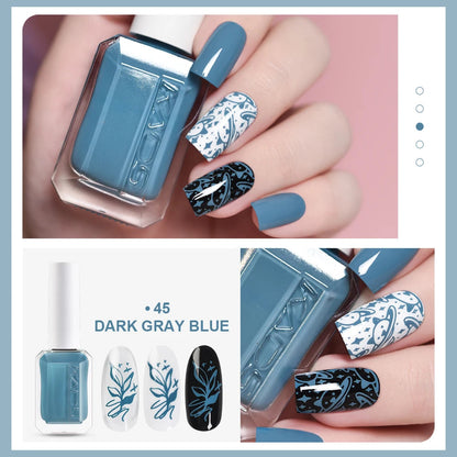 KADS 24 Colors Stamping Nail Polish Black White Gold Silver Nail Art Printing Varnish for Stamp Plate Nail Polish Lacquers Good Vibrations