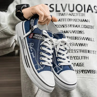 Fashion Outdoor High Quality Sneakers Comfortable Low-Top Men Tennis Shoes Men's Canvas Shoes Summer Breathable Men Casual Shoes Good Vibrations