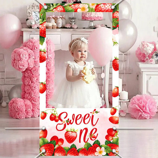 Strawberry Photo Booth Photo Frame Props Suitable For Birthday Party Photography Children's Birthday Party Decoration Good Vibrations