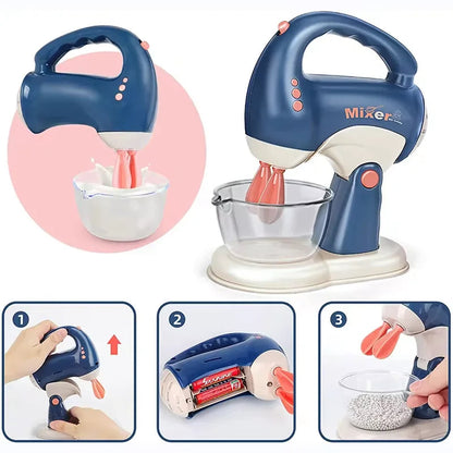 Mini Household Appliances Kitchen Toys Pretend Play Set with Coffee Maker Blender Mixer and Toaster for Kids Boys Girls Gifts Good Vibrations