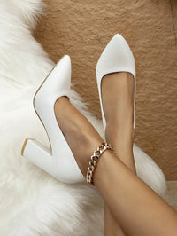 Women's New High Heel Shoes, Thick Heels, Pointed Toes, Shallow Mouth, Fashionable, Simple, Sexy, Commuting and Career Good Vibrations