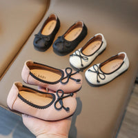 Children Mary Janes Slip-on Bowknot Pu Leather Kids Flat Shoes Shallow Three Colors Light Non-slip Autumn Girl's Shoe 21-35 Good Vibrations