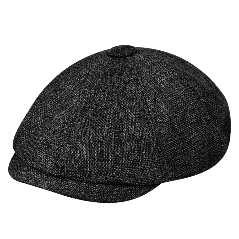 Hat Men Beret Cabbie Driving Hunting Caps Vintage Tweed Blinders Berets Flat Peaked Cap Street Hats for Men Women Good Vibrations