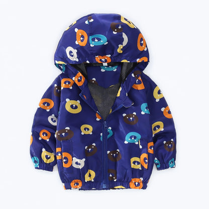 Spring and Autumn New Cartoon Animal Hooded Baby Coat Boys and Girls Long Sleeve Jacket Fashion Children's Clothing Good Vibrations