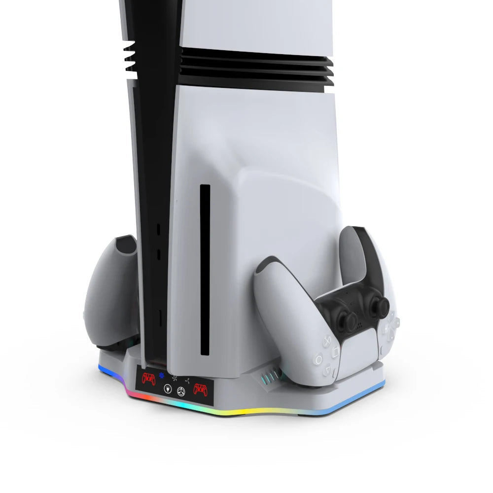 for PS5 Pro/Slim Multi Functional Cooling and Charging Base for PS5 Pro Game Controller Charging Stand Bracket Storage RGB light Good Vibrations