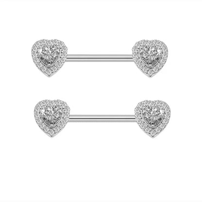 Pink Heart Nipple Piercing Barbell Set Shiny Crystal Nipple Rings Bulk For Women Flower Nippel Jewelry Pack Piercing Teton Lots Good Vibrations Adult Super Store