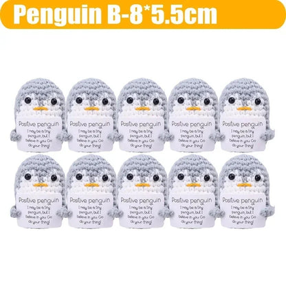 Positive Energy Handmade Plush Wool Knitting Shark Potatoes Doll Emotional Support Hug Pocket with Card Creative Festivals Gift Good Vibrations