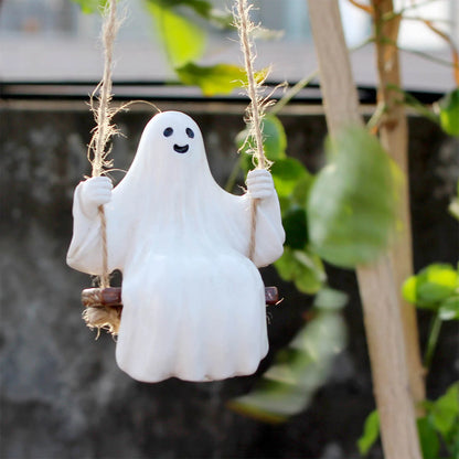 Halloween Decorations Ghost Figurines Halloween Ghost Hanging Ornament for Halloween Holiday Parties Decor Good Vibrations
