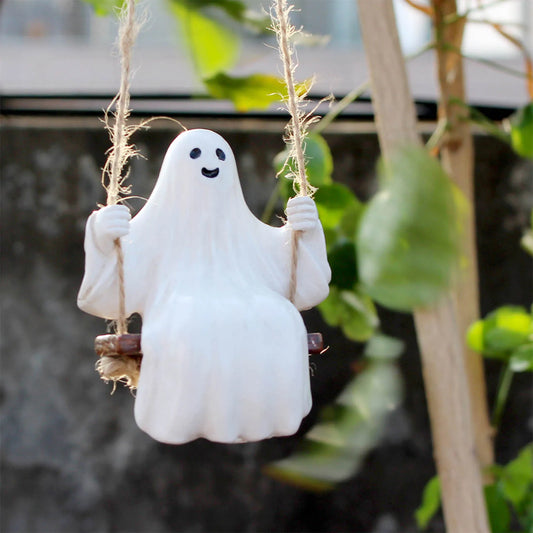Halloween Decorations Ghost Figurines Halloween Ghost Hanging Ornament for Halloween Holiday Parties Decor Good Vibrations