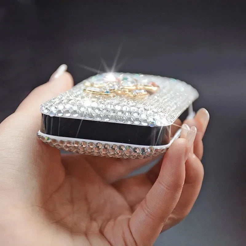 Luxury Rhinestone Cigarette Box with USB Charging Lighter Windproof Portable Smoking Accessories Fashionable Women's Gift Good Vibrations Adult Super Store