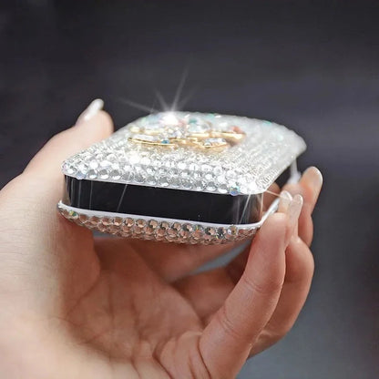 Luxury Rhinestone Cigarette Box with USB Charging Lighter Windproof Portable Smoking Accessories Fashionable Women's Gift Good Vibrations Adult Super Store