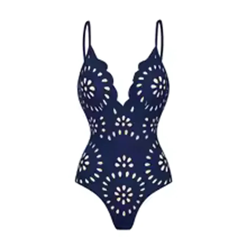 Sexy Women's Lace Hollow Breathable Swimsuit Set Solid Color Backless 2 Piece Beach Beachwear Swimwear Women Beach Swimsuit Good Vibrations