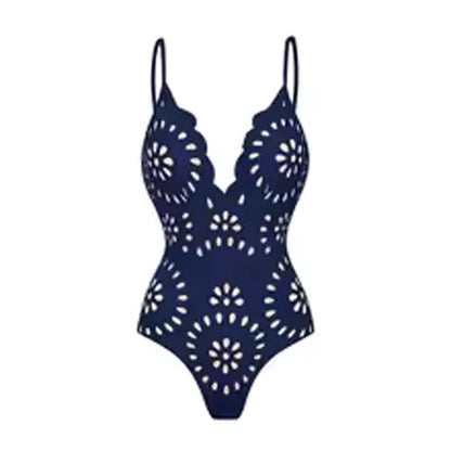 Sexy Women's Lace Hollow Breathable Swimsuit Set Solid Color Backless 2 Piece Beach Beachwear Swimwear Women Beach Swimsuit Good Vibrations