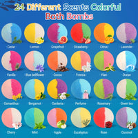 Bath Bombs for Kids with Toy Inside, 24 Pcs Natrual and Organic Bubble Bath Bombs with Glow-in-The-Dark Surprise Inside Good Vibrations