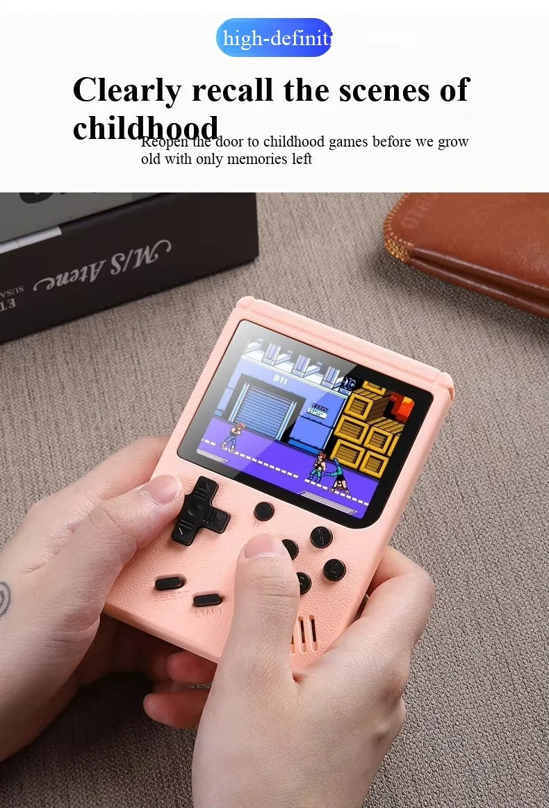Retro Handheld Games Console Built-in 500 Video Games Portable Gaming Player with 3.0 Inch IPS Screen and Rechargeable Battery Good Vibrations