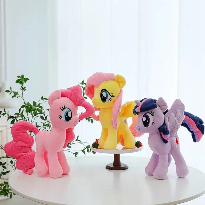New My Little Pony Plush Doll Anime Twilight Sparkle Fluttershy Pinkie Pie Cartoon Soft Ornament Birthday Kawaii Toy Kid Gift Good Vibrations