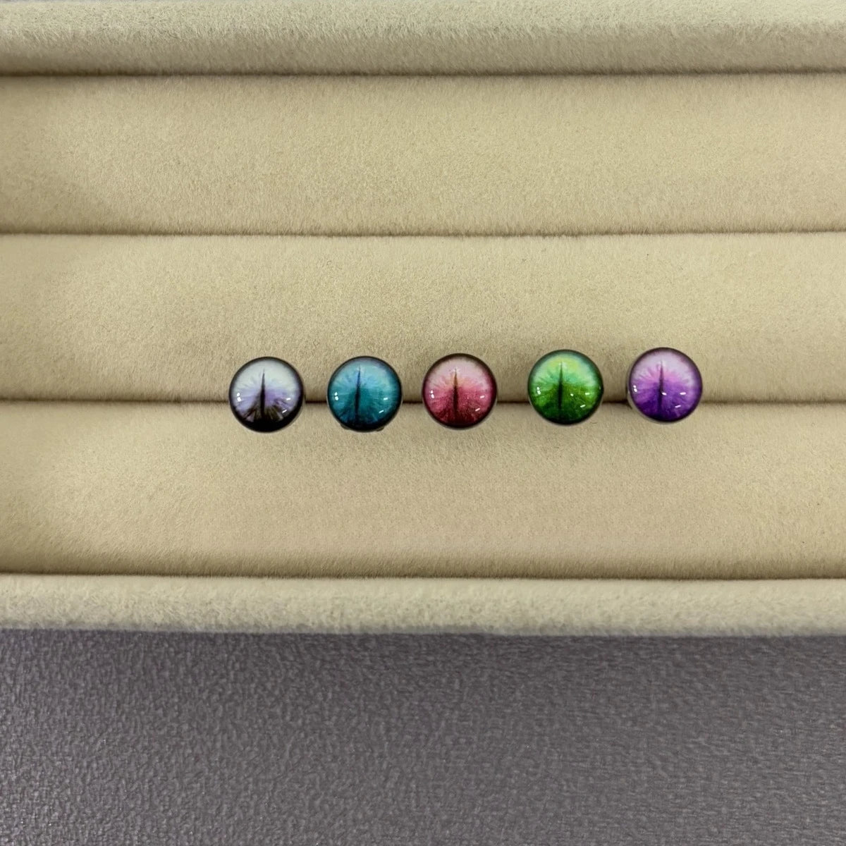 New Trendy Hypoallergenic Stainless Steel Colorful Eye Tongue Rings for Women Tongue Stud Body Piercing Jewelry Good Vibrations