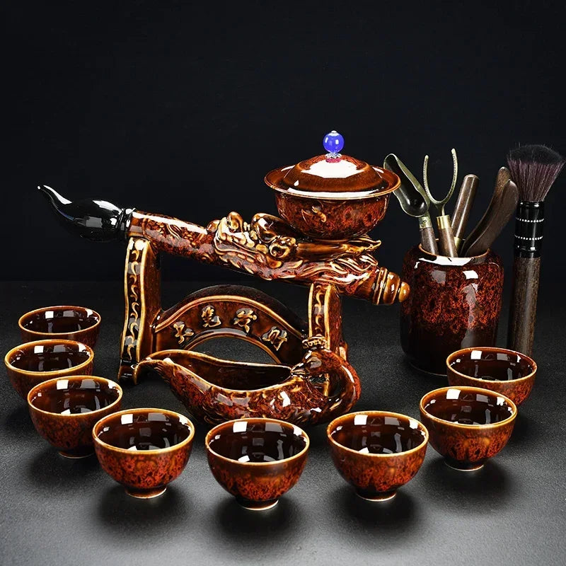Porcelain Gaiwan Chinese Tea Set Complete Set Puer Chinese Portable Tea Set Luxury Vintage  Tea Ceremony Good Vibrations