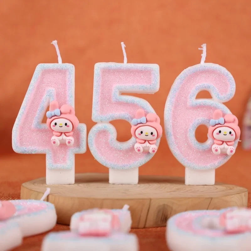 My Melody Birthday Candle Sanrio number Candles Birthday Cake Decoration Anniversary Party Candles Scene decoration supplies Good Vibrations