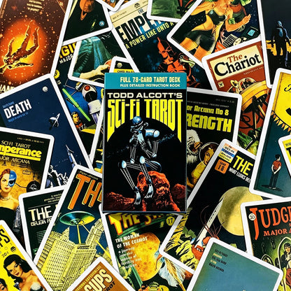 Todd Alcott's Sci-Fi Tarot Cards A 78 Science-Fiction-themed Tarot Deck English Versions Divination Deck Board Playing Game Good Vibrations