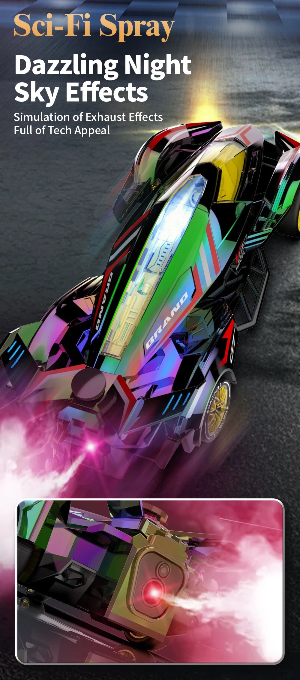 Rc Car 4Ch High-Speed Remote Control Drift Racing Car Electric Sportscar Toy Vehicle Model Toys for Boys Kids Birthday Gift Good Vibrations