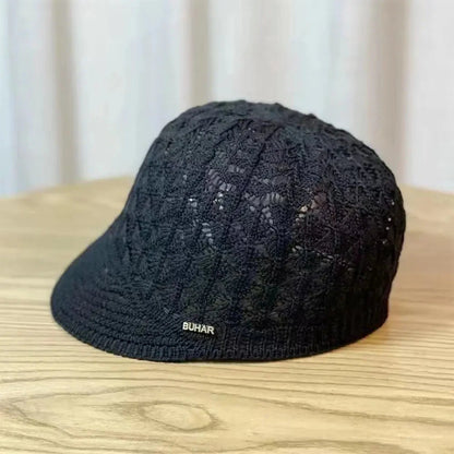 New Hat Women's Spring/Summer Peaked Cap Hollow Design Headband Women's Bucket Hats Beret Hat Good Vibrations