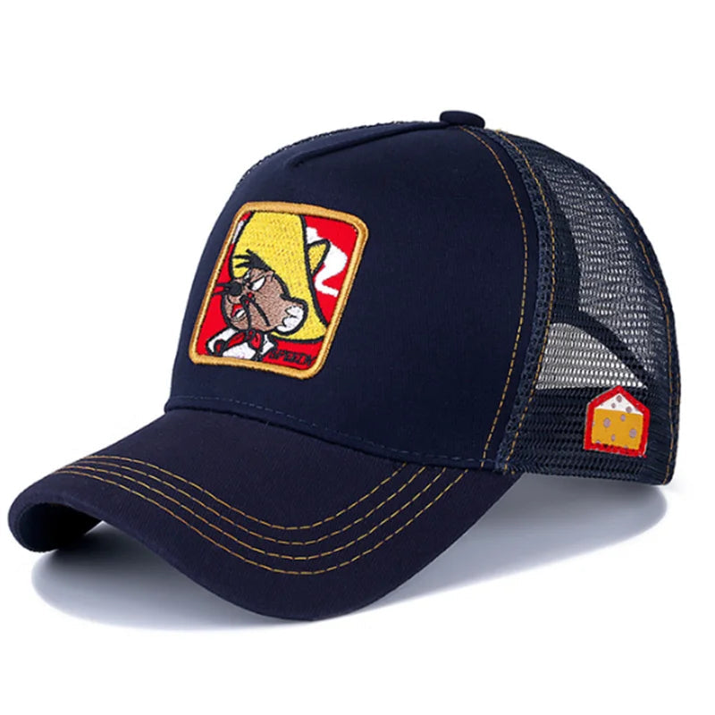 Hot Sale Unisex Anime Cartoon Cap High Quality Patch Draw Baseball Cap Men Trucker Hat Good Vibrations