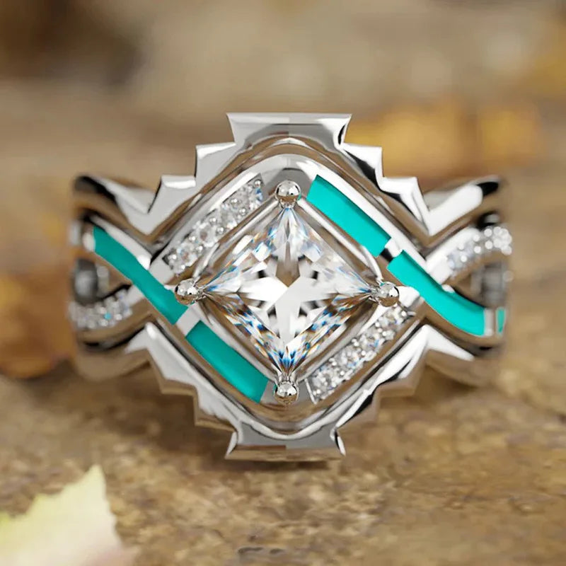 2026 Aesthetic Enamel Flower Finger Ring for Women Wedding Party New 2026  Silver Color Luxury Cubic Zirconia Jewelry Gift Good Vibrations