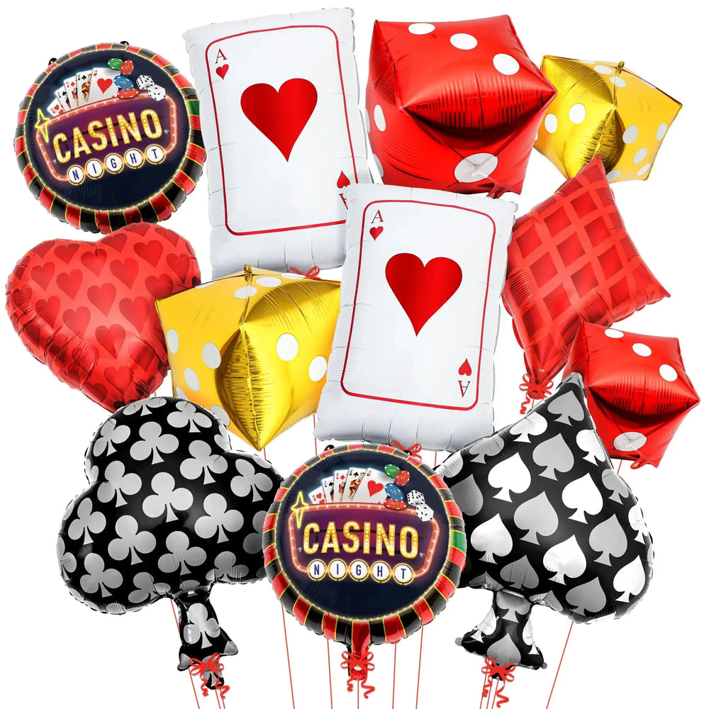 Dice and Cards Casino Balloons Casino Theme Balloons Dice Balloons, Casino Theme Parties Poker Balloons, Casino Decorations Good Vibrations
