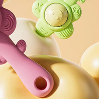 A Teether And Rattle For Babies: Sound, Chewable Toy, Early Learning And Entertainment, Teether, Rattle, Grip Function 3-In-1. Good Vibrations