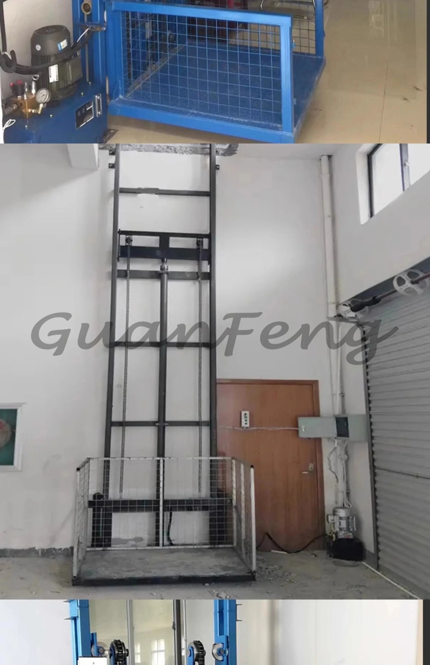 Hydraulic Lift Freight Elevator Small Lift Household Electric Platform Lift Customized Double Track Workshop Lifting Platform Good Vibrations