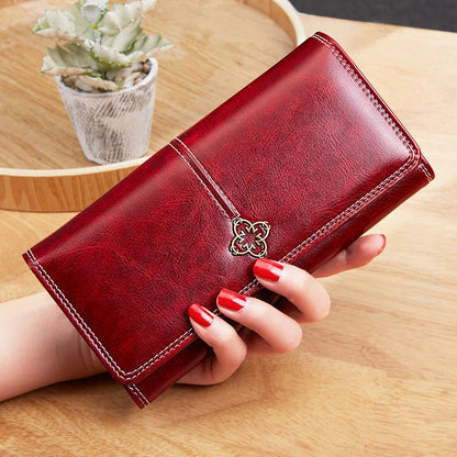 Women's Leather Wallet	Woman Luxury Long Wallets Fashion Women Purses Money Bags 2022 Handbags Womens Purse Cards Holder Good Vibrations