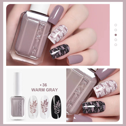 KADS 24 Colors Stamping Nail Polish Black White Gold Silver Nail Art Printing Varnish for Stamp Plate Nail Polish Lacquers Good Vibrations