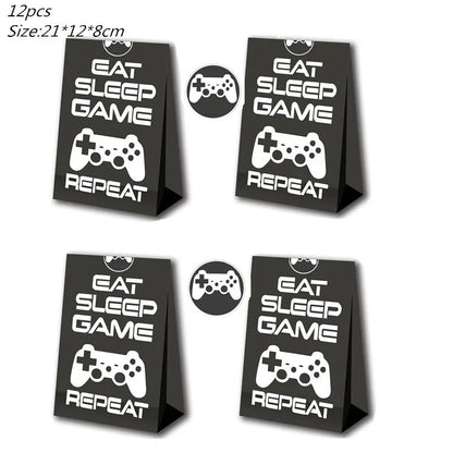 Video Game Party Supplies Set Birthday Decorations Happy Birthday Gaming Backdrop Game On Table Covers Gamer Banner Balloons Good Vibrations