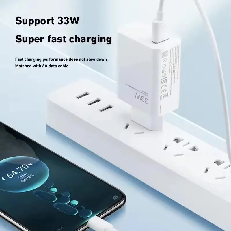 120W Ultra Fast Charger QC 5.0 EU Plug 6A Type C Cable 67W 55W 33W Rapid Charging Adapter For iPhone Huawei 2025 Good Vibrations