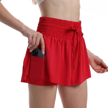 High Waist Butterfly Shorts Women Spandex Flowy Gym Yoga Athletic Workout Running Shorts Tennis Skirt Comfy Golf Skort Wear Good Vibrations